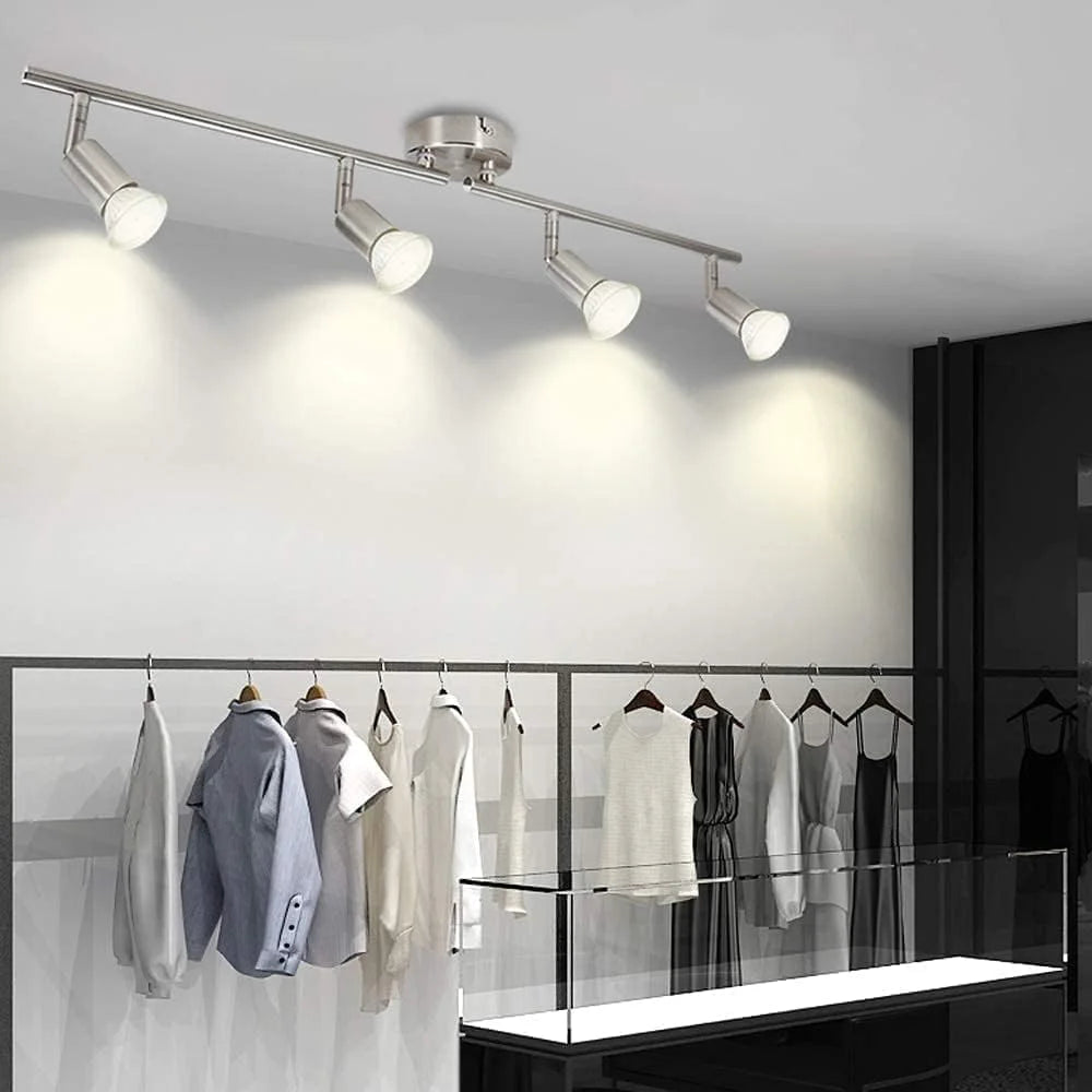 Modern 4 Light Track Lighting Kit LED (Chrome) - Home &