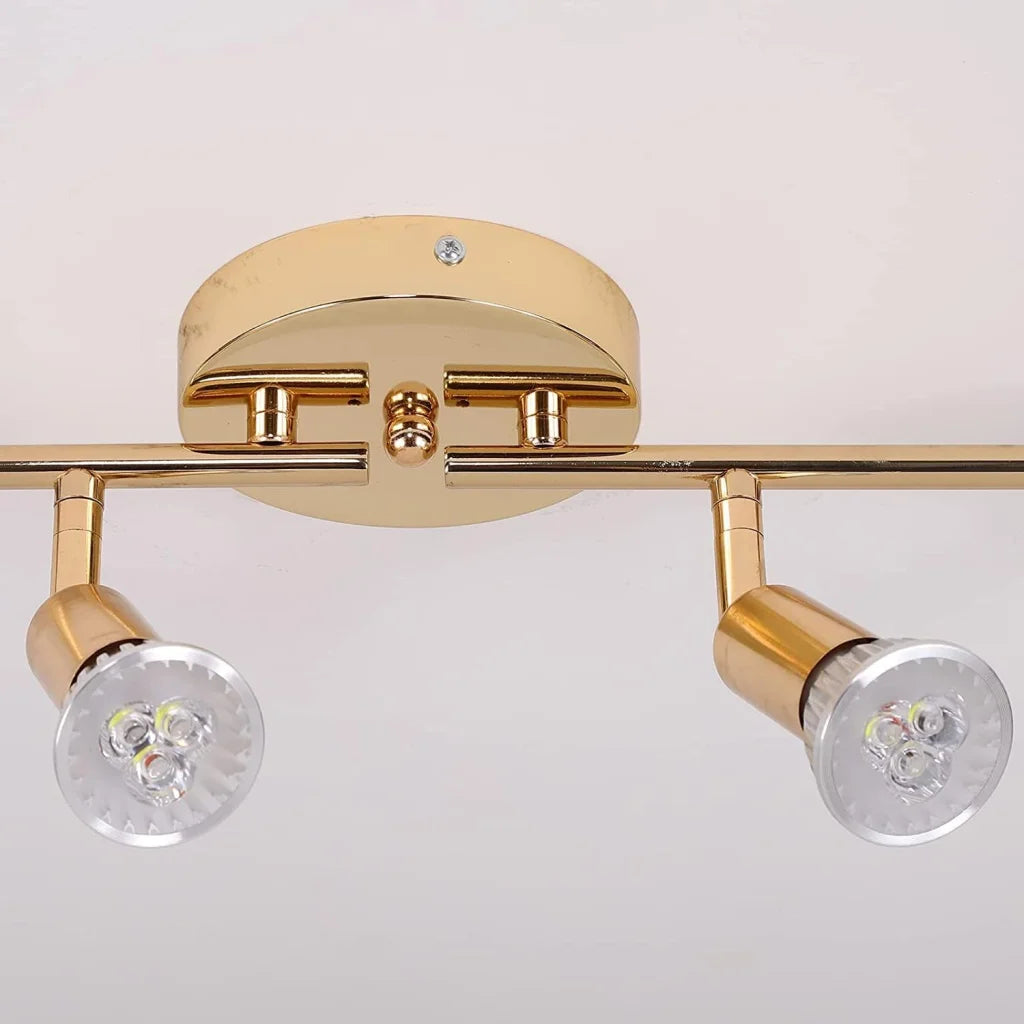 Gold modern light track with adjustable supports and fitted brackets