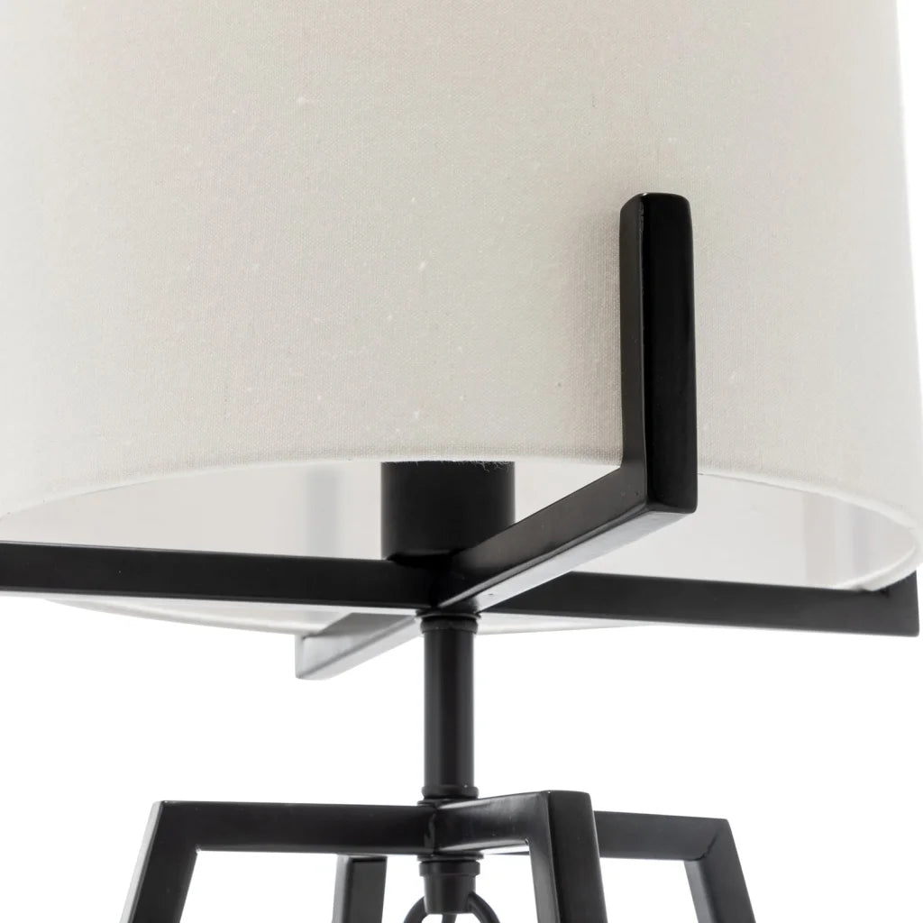 Modern Dimmable Floor Lamp + Table Desk Lamp w/ Linen Shade