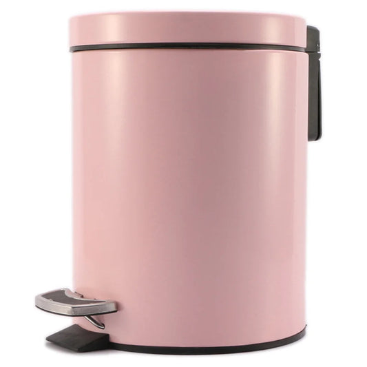 Pink steel 12l modern foot pedal with storage shelves and support legs