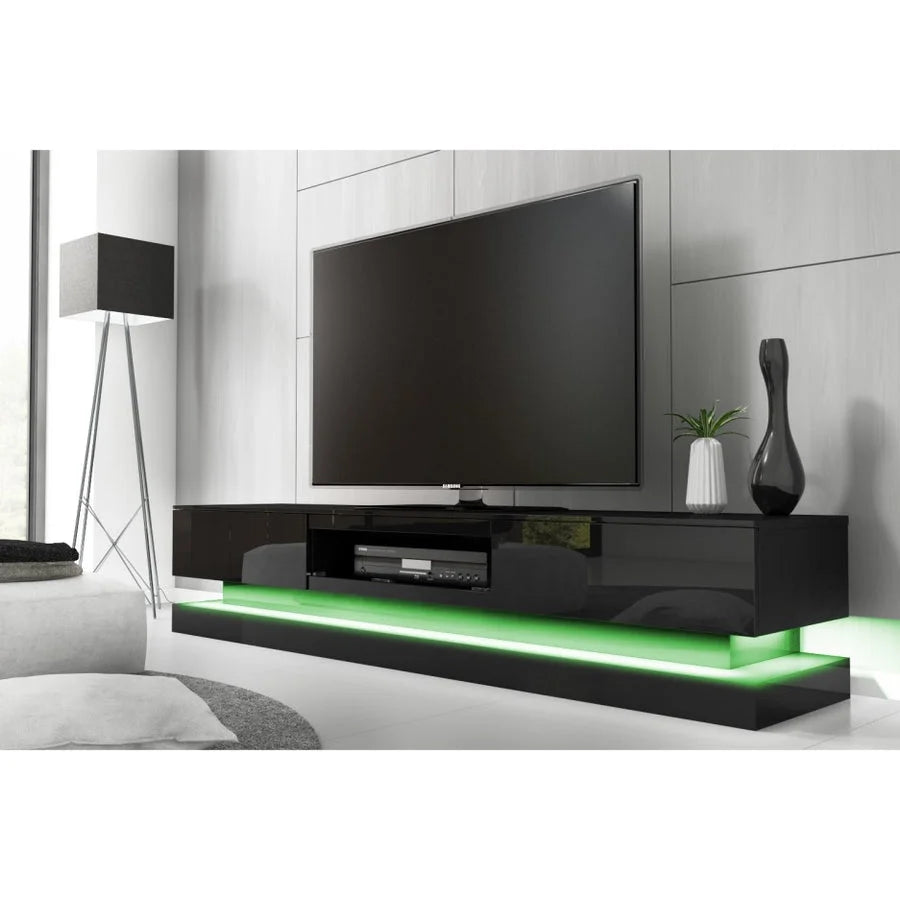Modern High Gloss LED RGB TV Entertainment Unit - 220cm