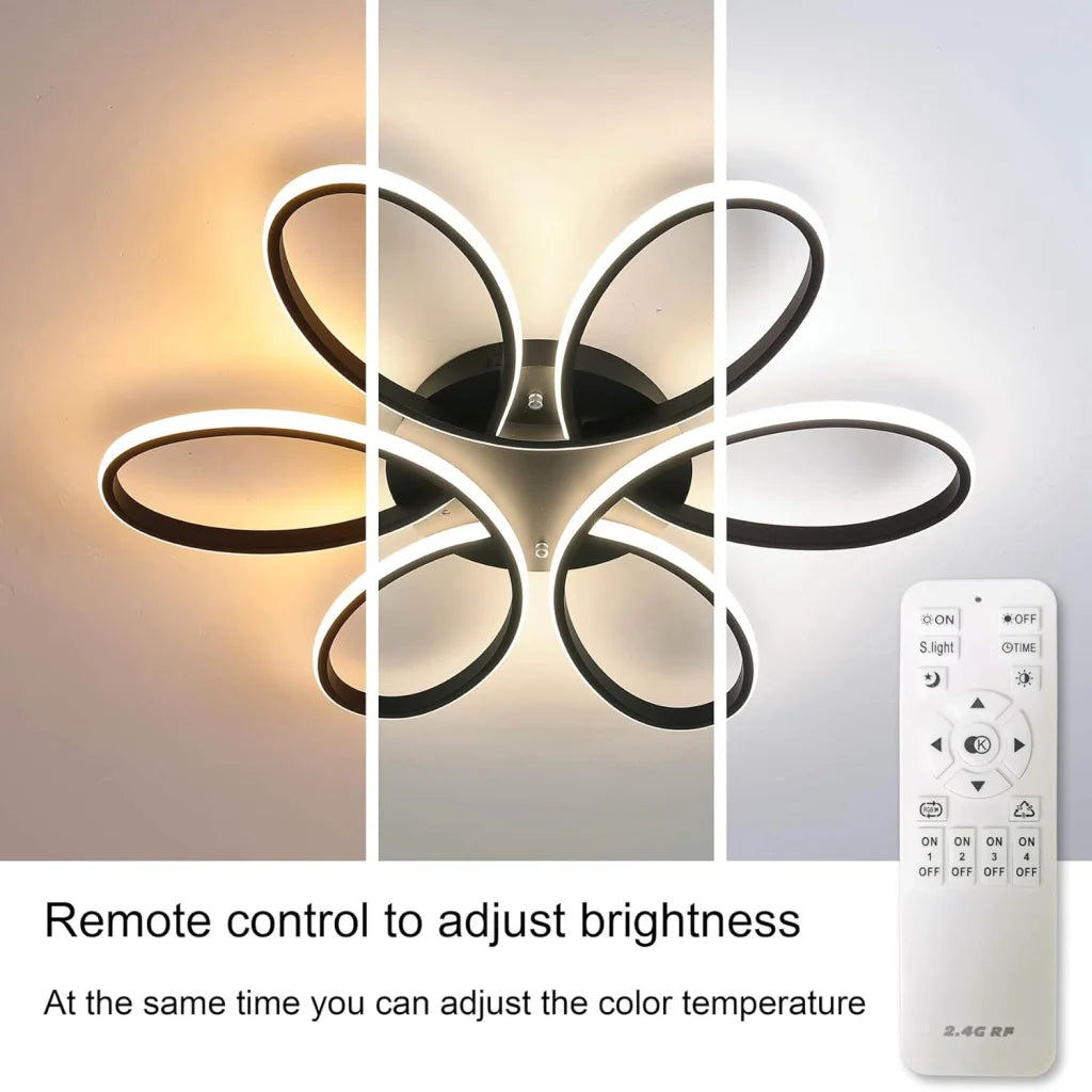 Modern LED Chandelier Flush Mount Lamp - Remote Control