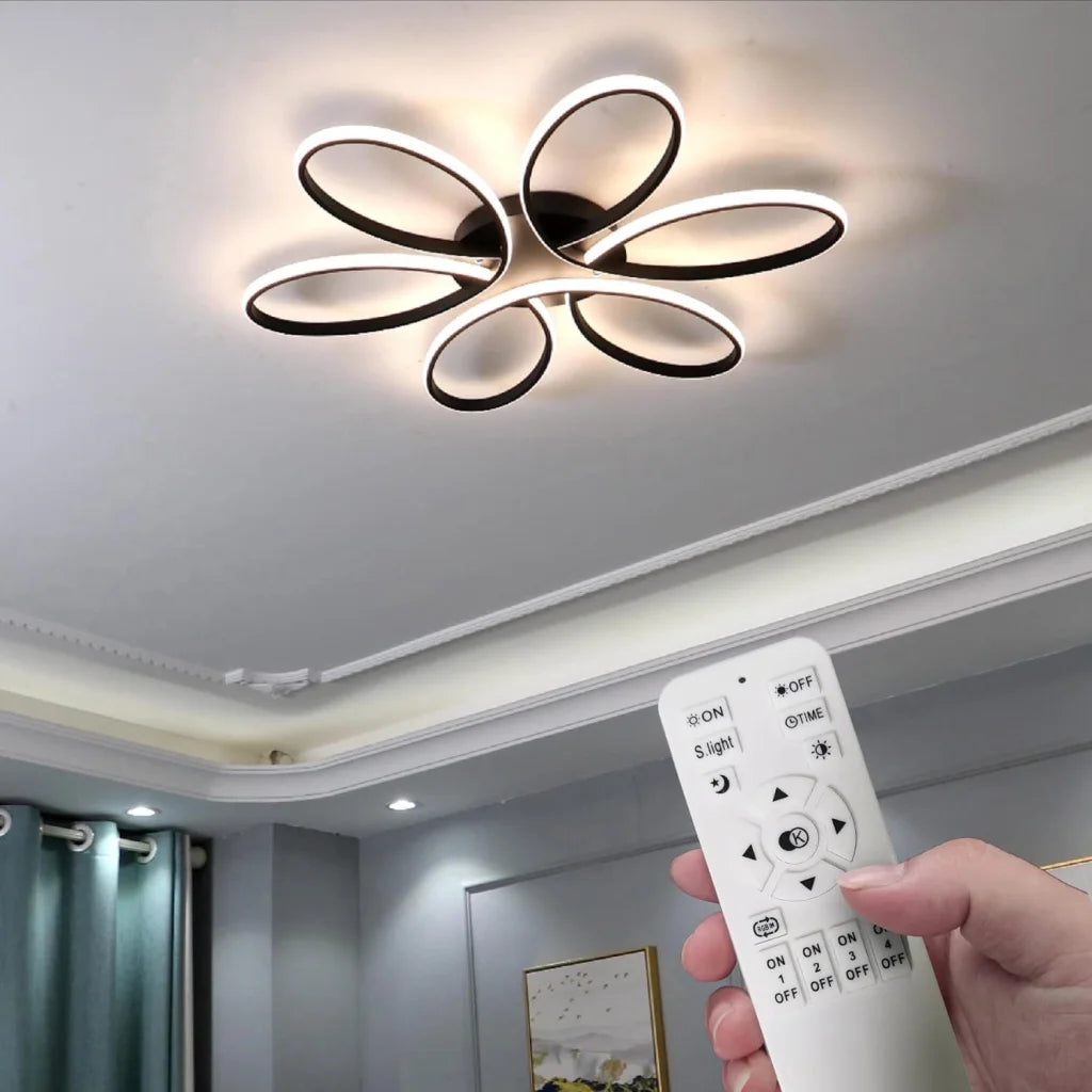 Modern LED Chandelier Flush Mount Lamp - Remote Control