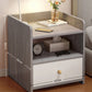 Modern Nightstand Light Gray Wood Grain Safety Tray Storage