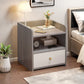 Modern Nightstand Light Gray Wood Grain Safety Tray Storage