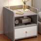 Modern Nightstand Light Gray Wood Grain Safety Tray Storage