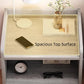 Modern Nightstand Light Gray Wood Grain Three Drawers