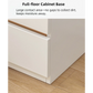 Modern Nightstand Warm White Double Drawer Finger Pull