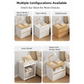 Modern Nightstand Warm White Double Drawer Finger Pull