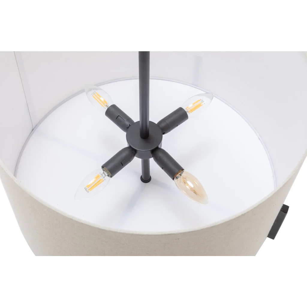 Black metal modern scandi hanging with storage context and item proportions