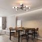 Modern Semi Flush Chandelier 8 Light Black 319