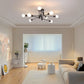 Modern Semi Flush Chandelier 8 Light Black 365