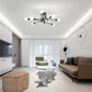 Modern Semi Flush Chandelier 8 Light Black 463