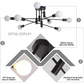 Modern Semi Flush Chandelier 8 Light Black 590