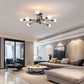 Modern Semi Flush Chandelier 8 Light Black 761
