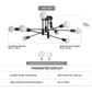 Modern Semi Flush Chandelier 8 Light Black 833