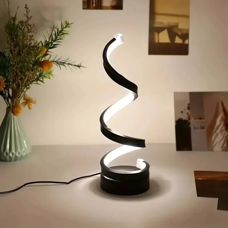 Modern Spiral LED Table Lamp - Dimmable 3 Light