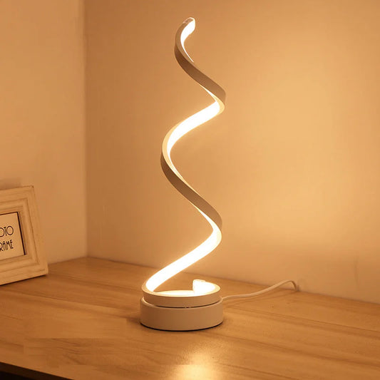 Modern Spiral LED Table Lamp - Dimmable 3 Light
