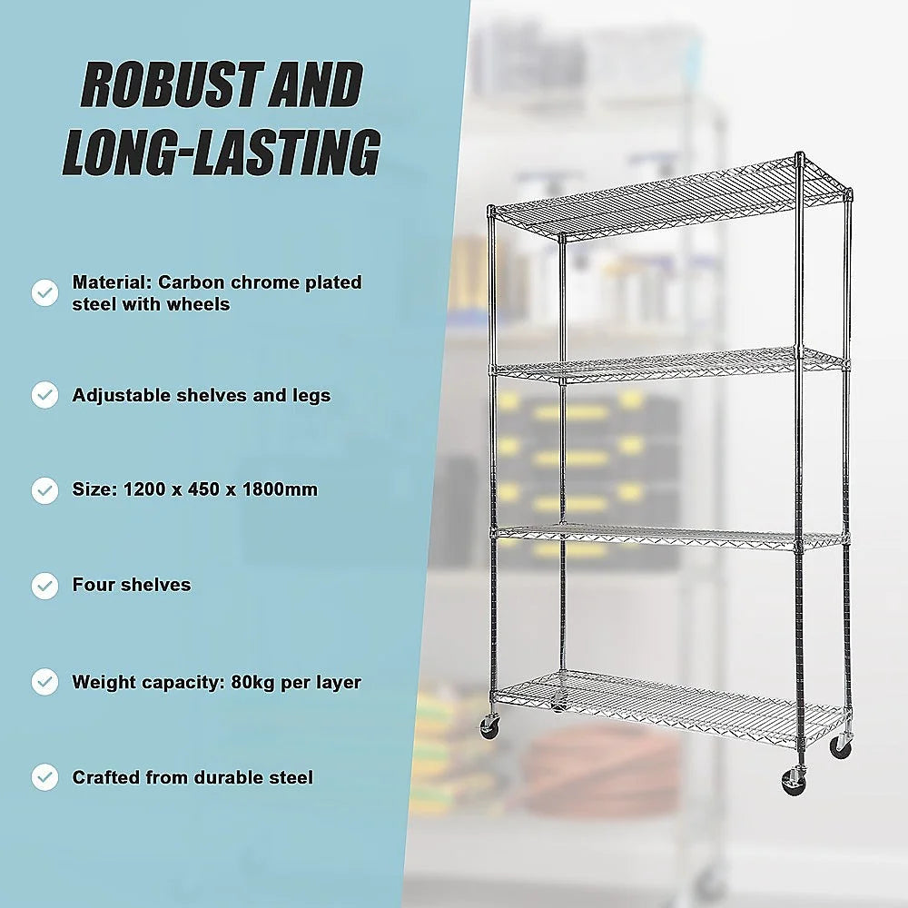 Modular Wire Storage Shelf 1200 x 450 x 1800mm Steel