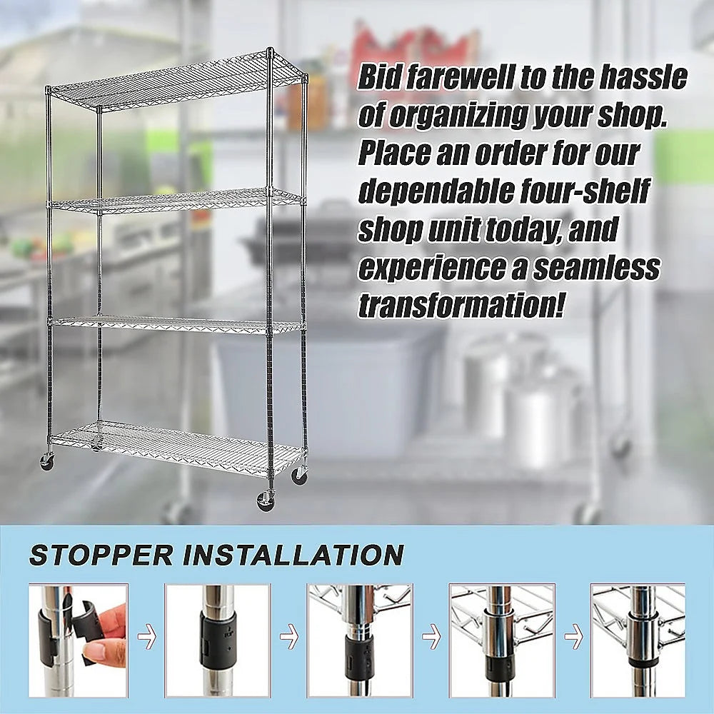 Modular Wire Storage Shelf 1500 x 350 x 1800mm Steel