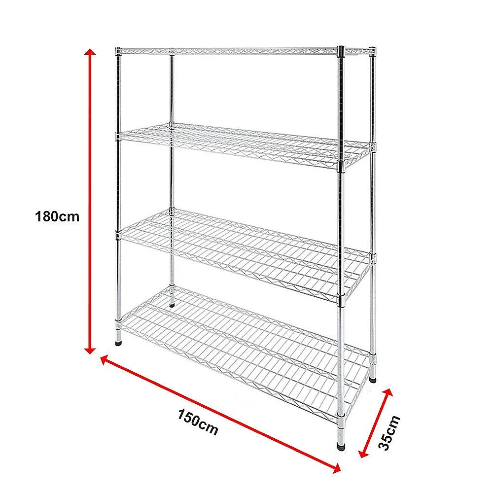 Modular Wire Storage Shelf 1500 x 350 x 1800mm Steel