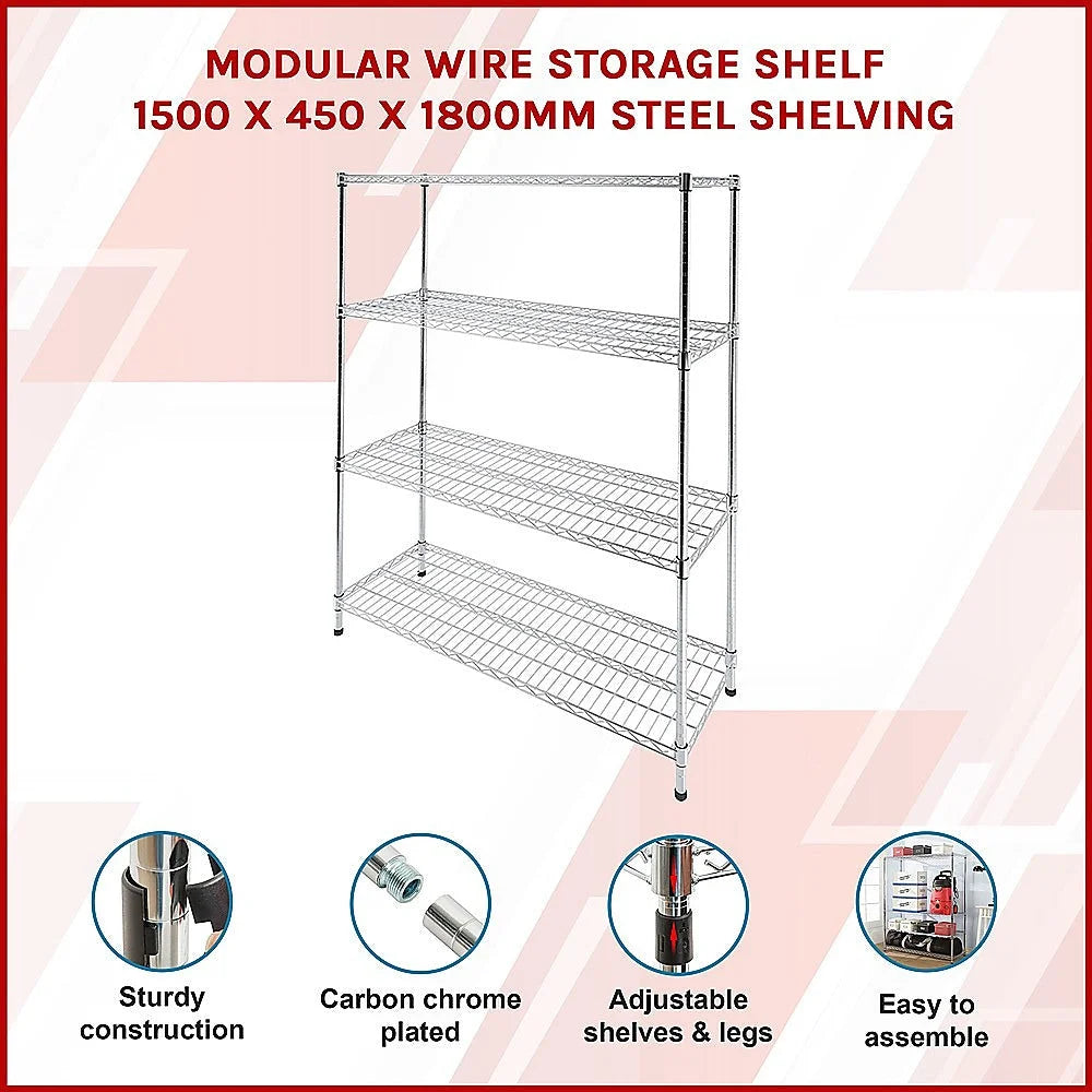Steel modular wire storage shelf