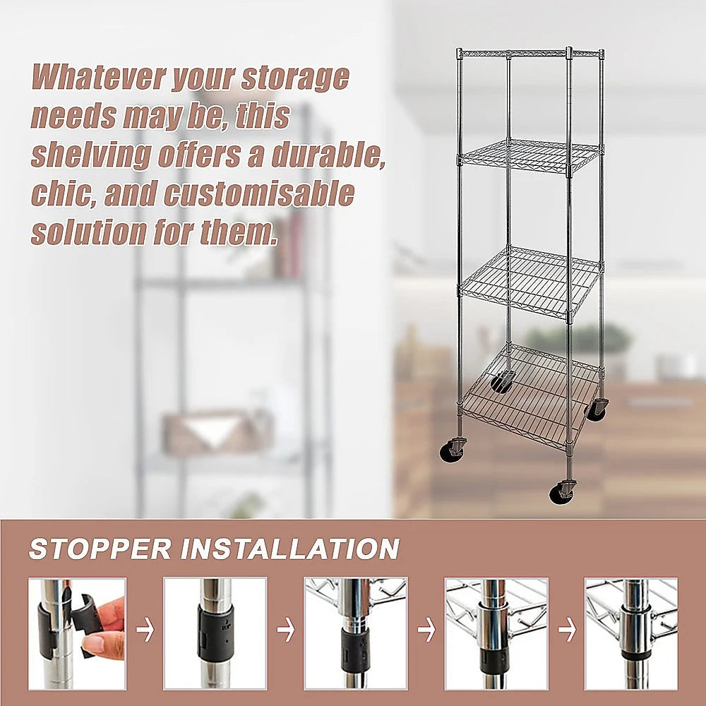 Modular Wire Storage Shelf 600x600x1800mm Steel Shelving