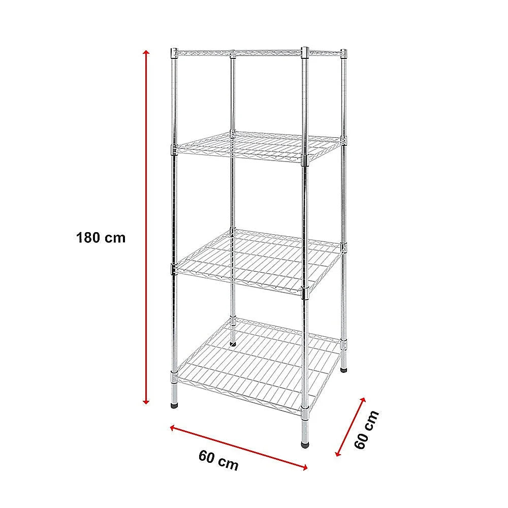 Modular Wire Storage Shelf 600x600x1800mm Steel Shelving