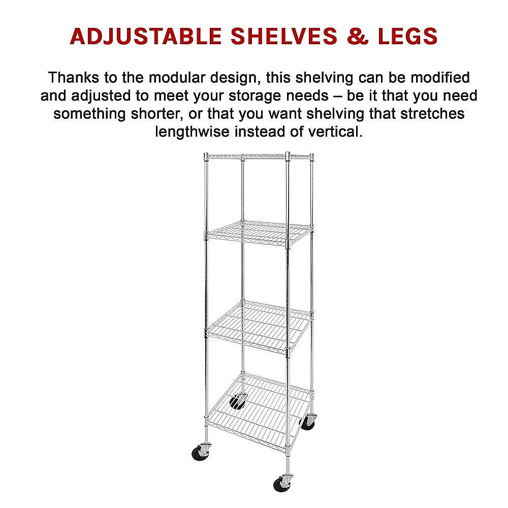 Modular Wire Storage Shelf 600x600x1800mm Steel Shelving