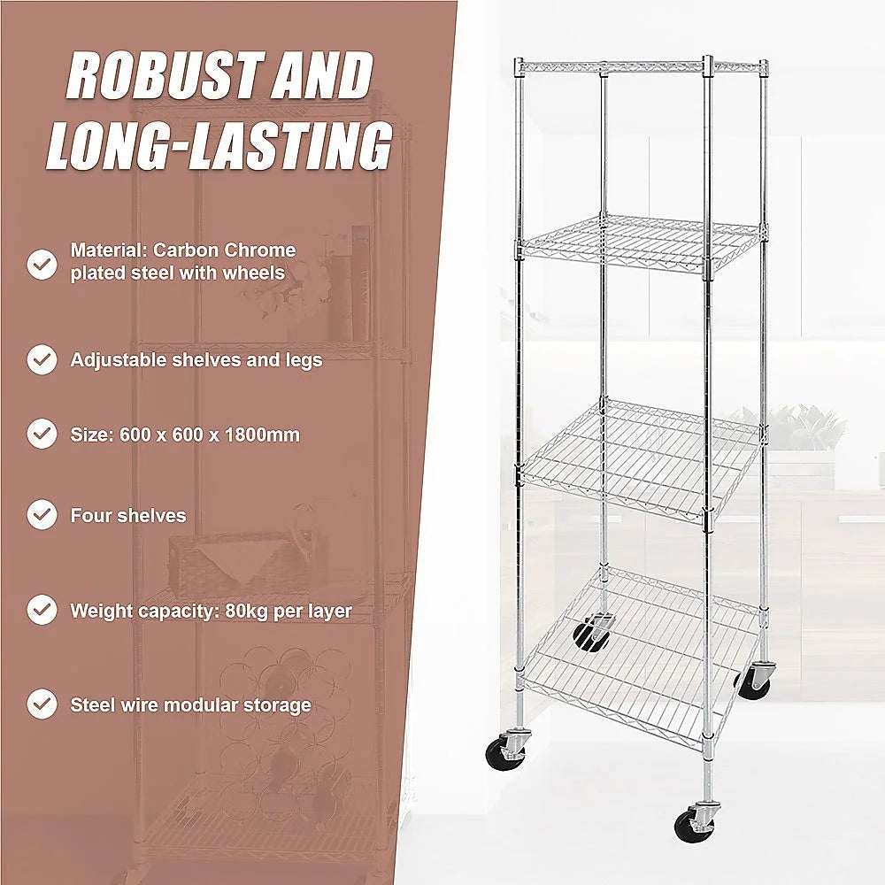 Modular Wire Storage Shelf 600x600x1800mm Steel Shelving