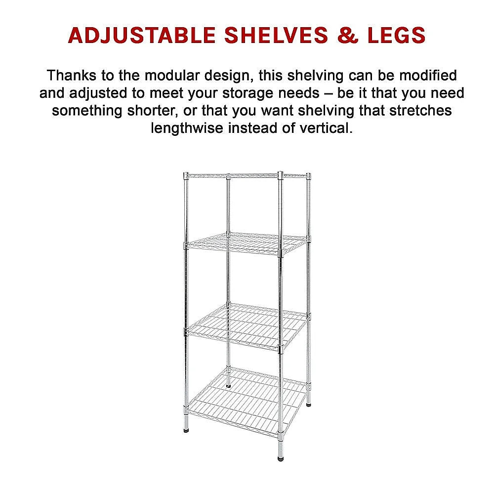 Modular Wire Storage Shelf 600x600x1800mm Steel Shelving