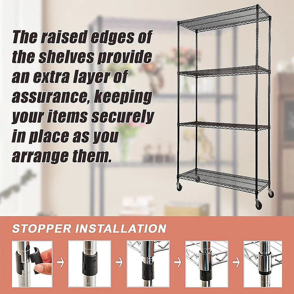 Modular Wire Storage Shelf 900x450x1800mm Steel Shelving