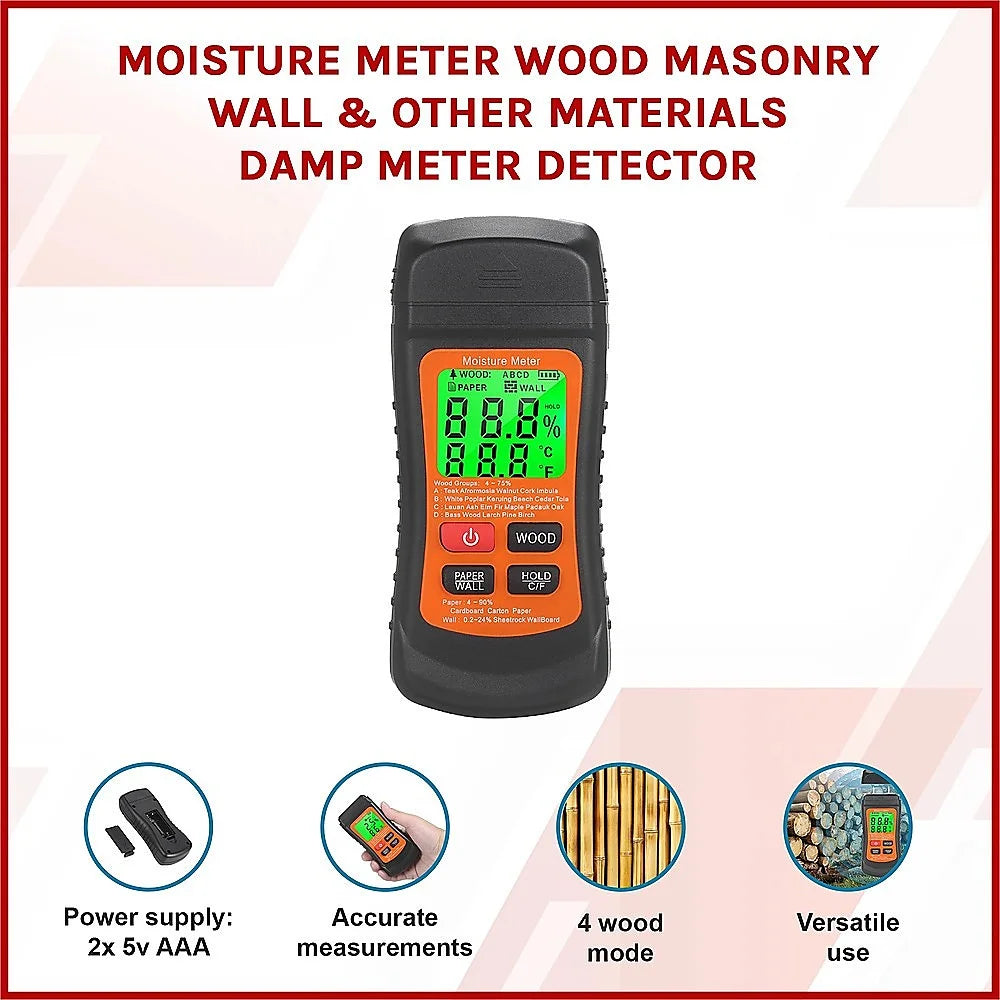 Moisture Meter Wood Masonry Wall & Other Materials Damp