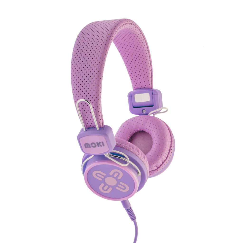 MOKI Kid Safe Volume Limited Headphones - Pink & Purple
