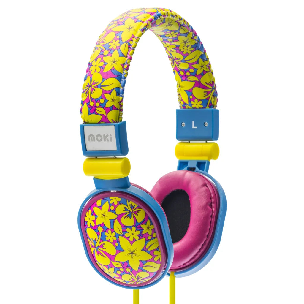 MOKI Popper Headphones Soft Cushioned - Aloha Style