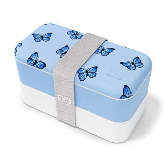 Monbento Original Graphic 1L Lunch Bento Box- Blue Butterfly Blue Butterfly