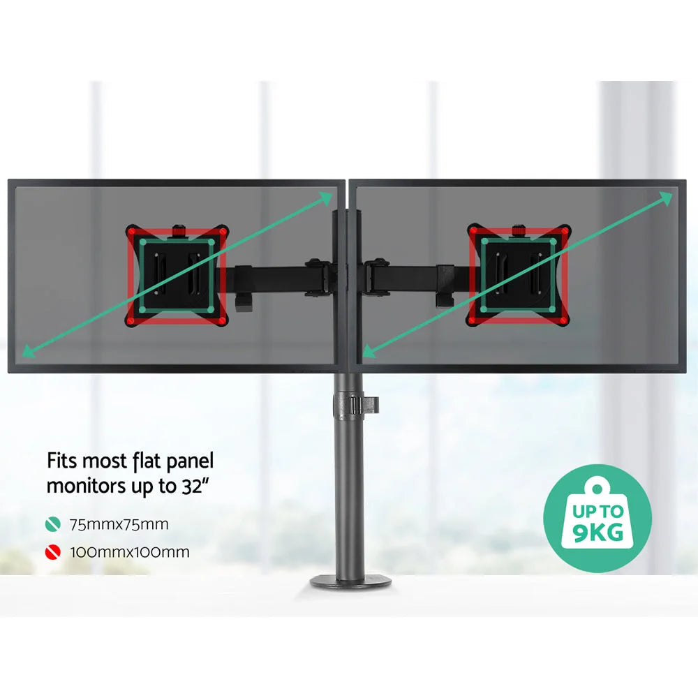 Monitor Arm Mount Dual for 32’’ Screens - Black - Office