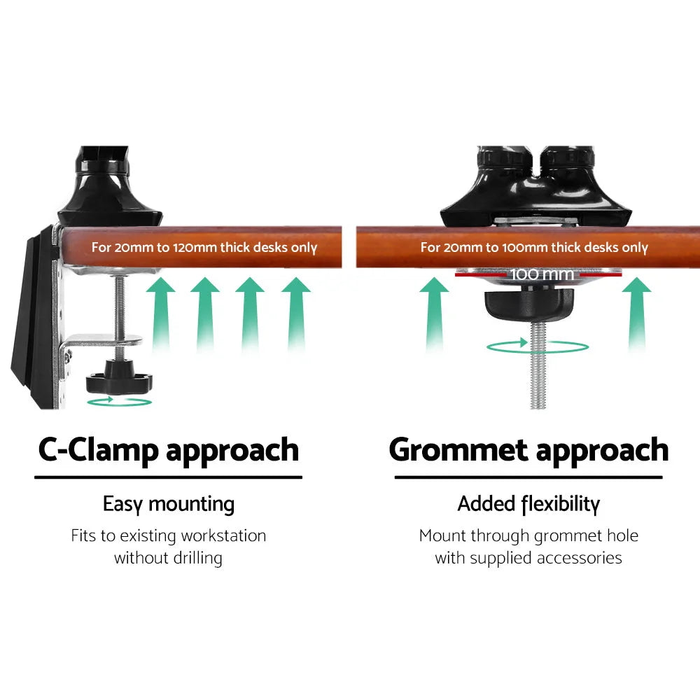 Monitor Arm Mount Dual Gas - Black - Office