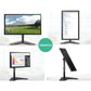 Black monitor arm stand with single tv mount bracket