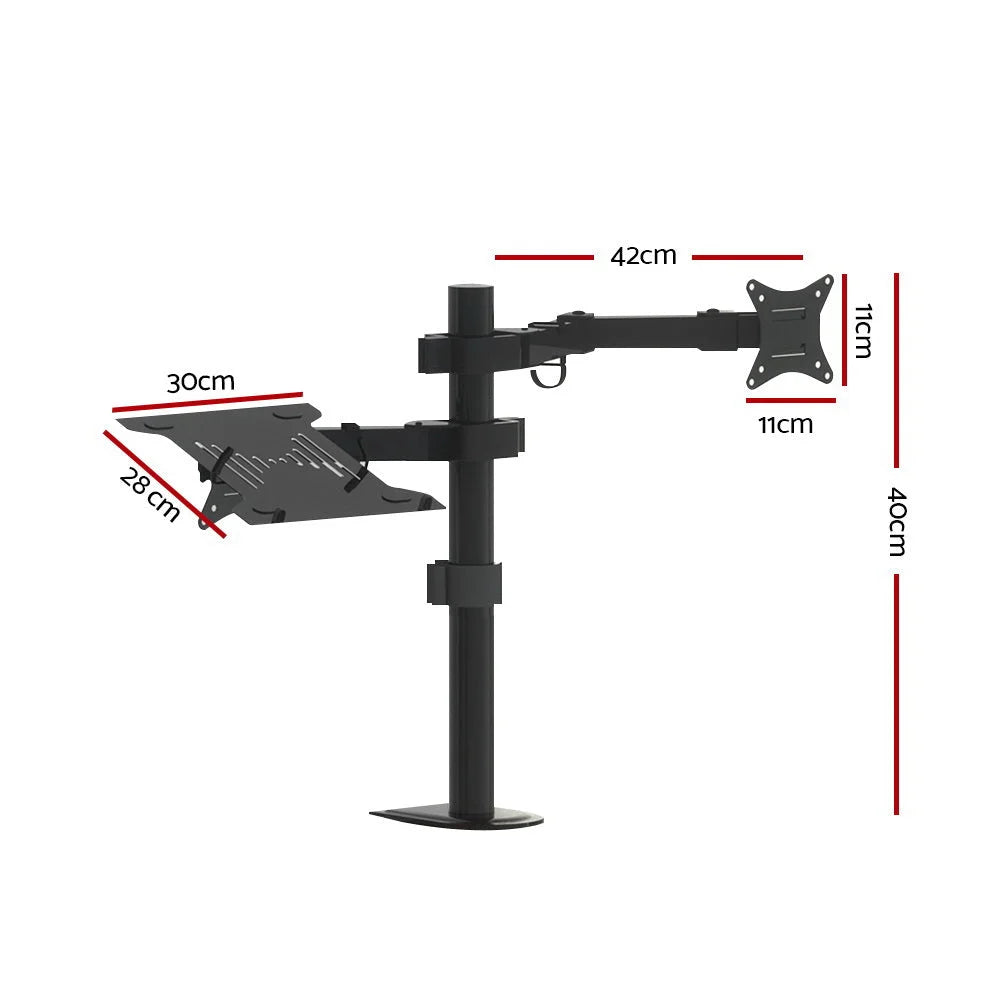Monitor Arm Stand with Laptop Tray Display Desk Mount