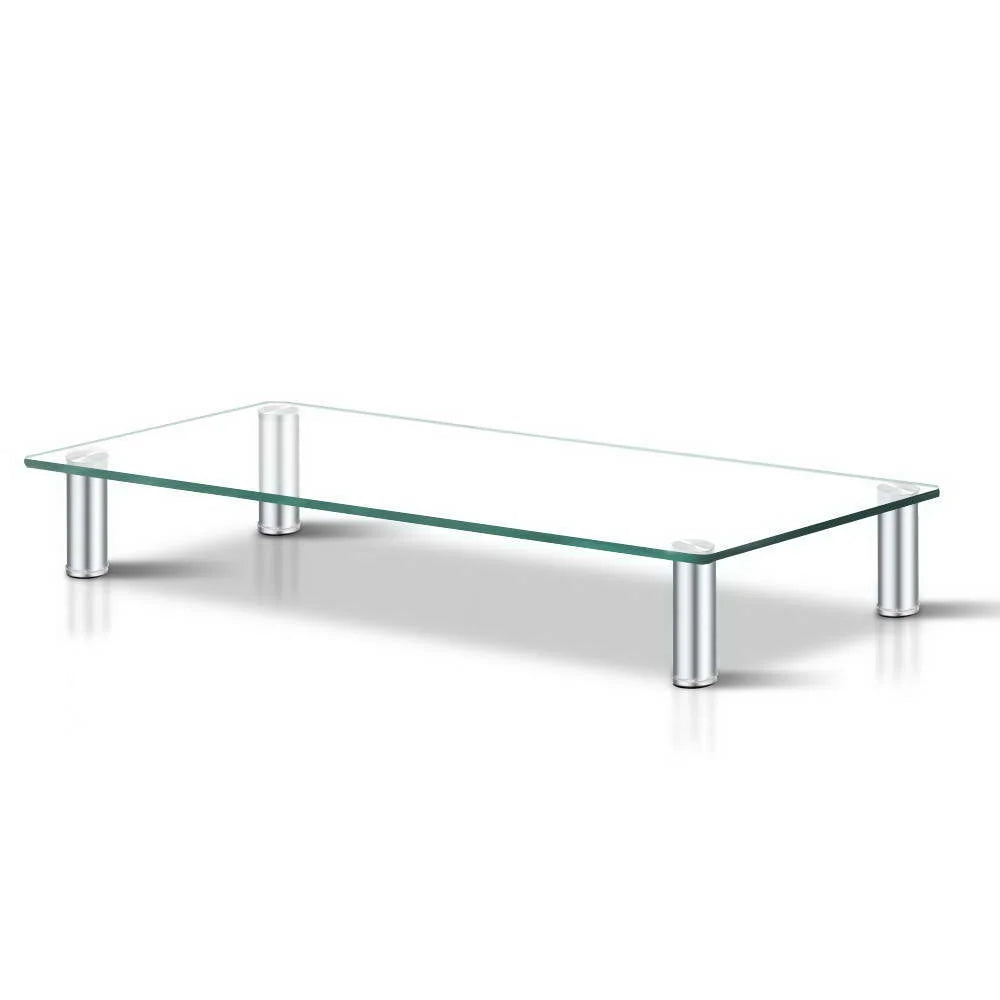 Monitor stand desktop with drawer storage and writing surface