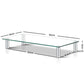 Monitor stand desktop with work surface and storage section