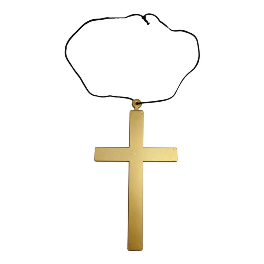 MONK CROSS Priest Costume Fancy Dress Necklace Religious