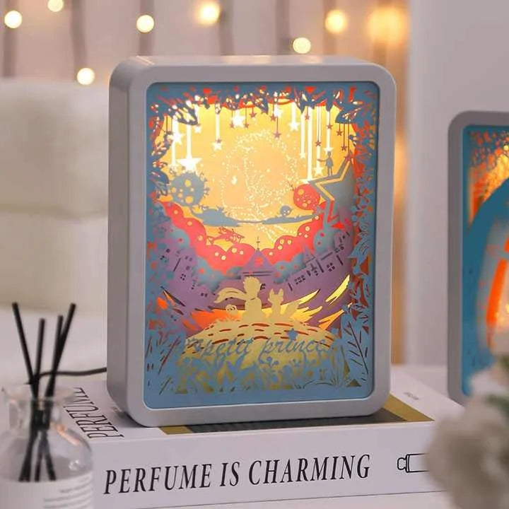 Moon Over The Sea 3D Paper Carving Night Light - USB