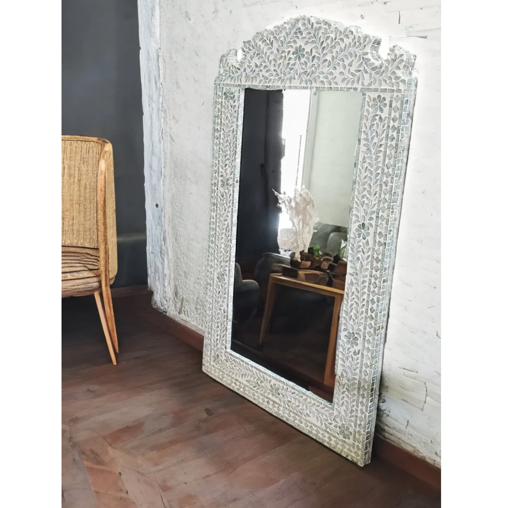 MOTHER OF PEARL SERENE REFLECTION WALL MIRROR - Home &