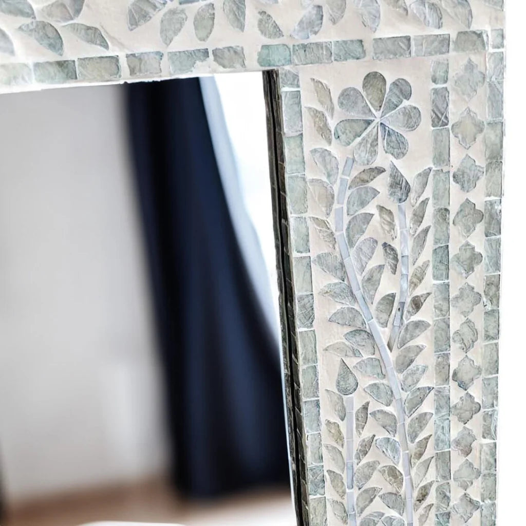 MOTHER OF PEARL SERENE REFLECTION WALL MIRROR - Home &