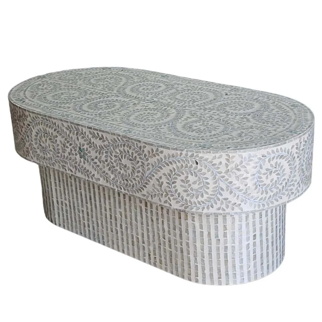 MOTHER OF PEARL SERENITY OVAL PEARL COFFEE TABLE
