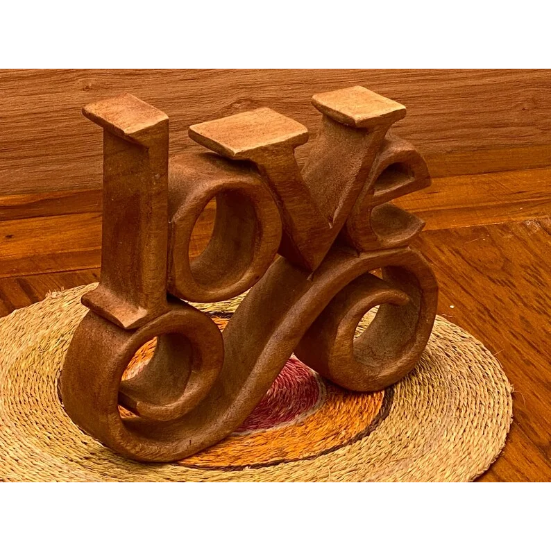 Mother’s Day Gift Wooden Carved LOVE Words Decoration