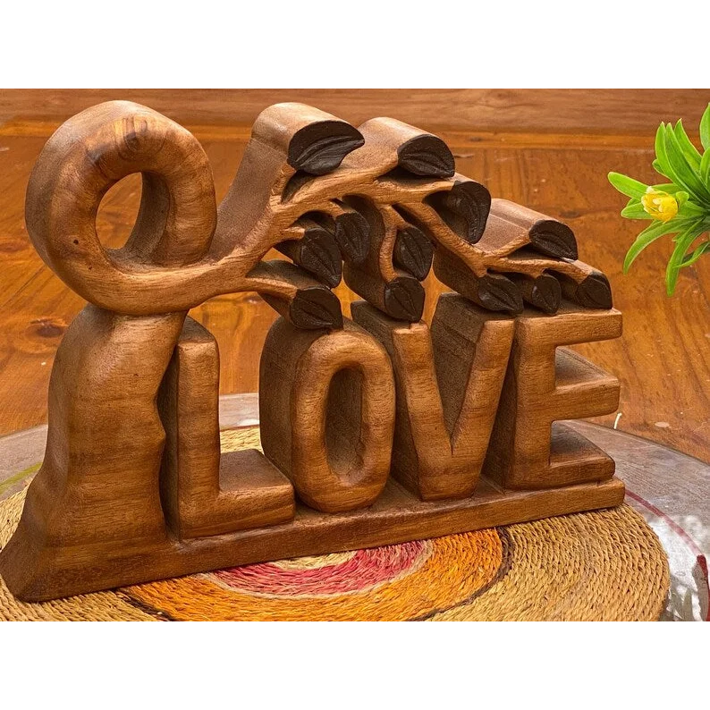 Mother’s Day Gift Wooden Carved LOVE Words Decoration