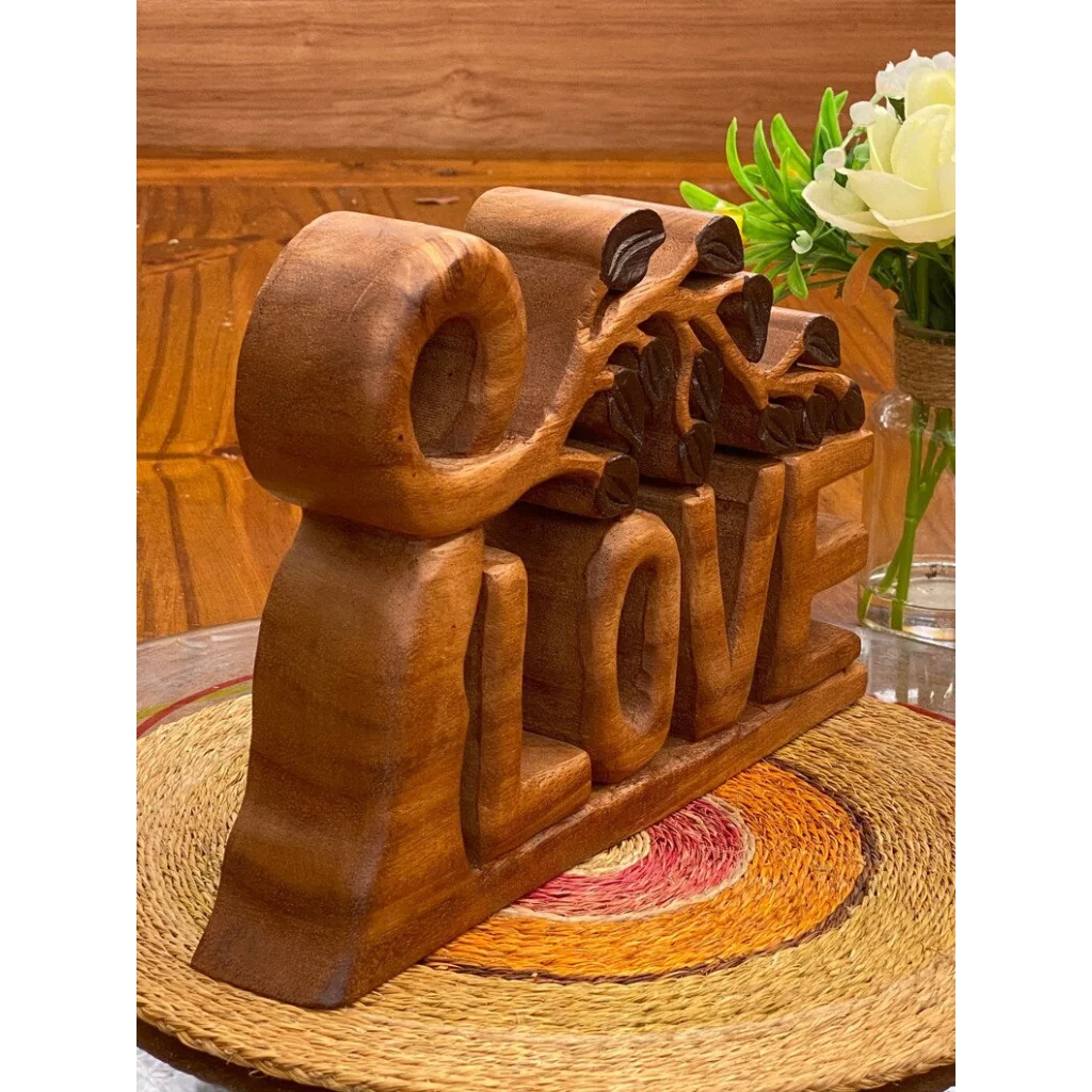 Mother’s Day Gift Wooden Carved LOVE Words Decoration